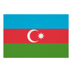 Patriottisch poster met de vlag van Azerbeidzjan Perfect Poster