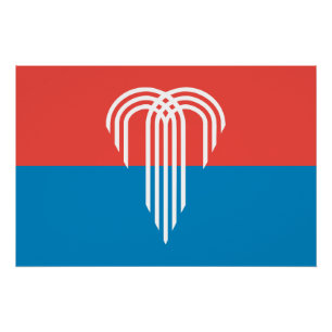 Patriottisch poster met de vlag van Kansas City Perfect Poster