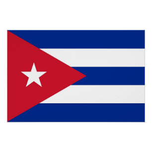 Patriottisch poster met vlag Cuba Perfect Poster