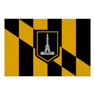 Patriottisch poster met vlag van Baltimore Perfect Poster