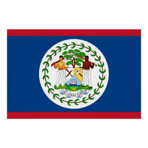 Patriottisch poster met vlag van Belize Perfect Poster