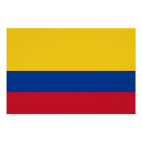 Patriottisch poster met vlag van Colombia