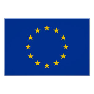Patriottisch poster met vlag van de Europese Unie Perfect Poster