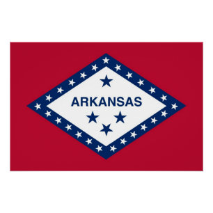 Patriottisch poster met vlag van de staat Arkansas Perfect Poster