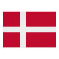 Patriottisch poster met vlag van Denemarken