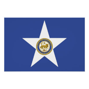 Patriottisch poster met vlag van Houston Perfect Poster