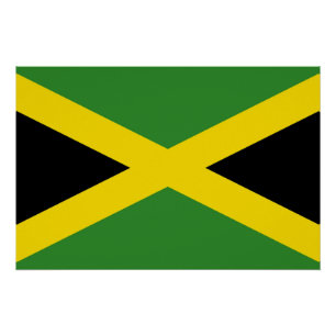 Patriottisch poster met vlag van Jamaica Perfect Poster