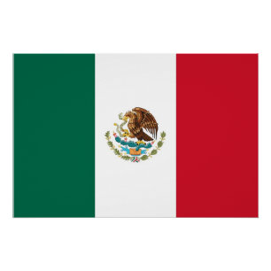 Patriottisch poster met vlag van Mexico Perfect Poster
