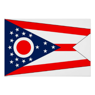 Patriottisch poster met vlag van Ohio Perfect Poster