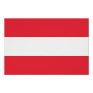 Patriottisch poster met vlag van Oostenrijk Perfect Poster