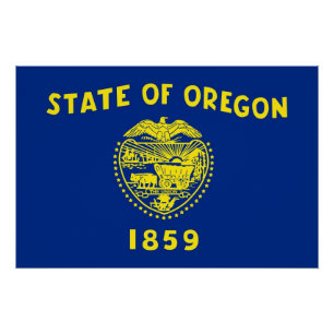 Patriottisch poster met vlag van Oregon Perfect Poster