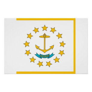 Patriottisch poster met vlag van Rhode Island Perfect Poster