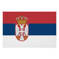 Patriottisch poster met vlag van Servië