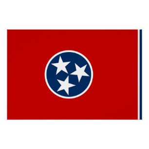 Patriottisch poster met vlag van Tennessee Perfect Poster