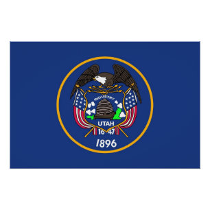 Patriottisch poster met vlag van Utah Perfect Poster
