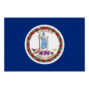 Patriottisch poster met vlag van Virginia Perfect Poster