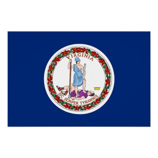 Patriottisch poster met vlag van Virginia Perfect Poster (Voorkant)