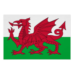 Patriottisch poster met vlag van Wales Perfect Poster
