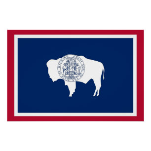 Patriottisch poster met vlag van Wyoming Perfect Poster
