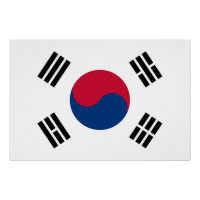 Patriottisch poster met vlag van Zuid-Korea