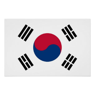 Patriottisch poster met vlag van Zuid-Korea Perfect Poster