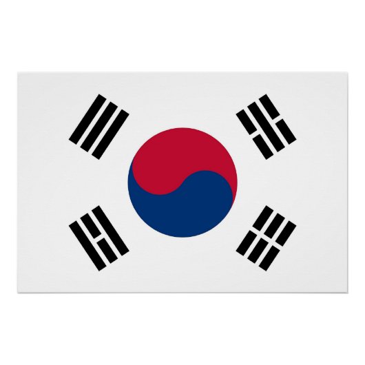 Patriottisch poster met vlag van Zuid-Korea Perfect Poster (Voorkant)