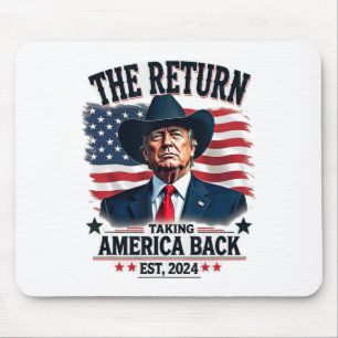 Patriottisch President Donald Trump Cowboy neemt A Muismat