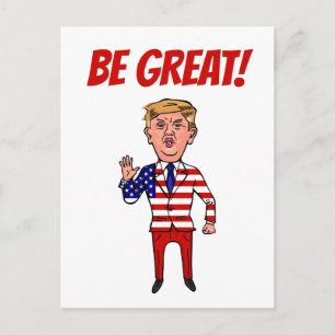 Patriottisch President Donald Trump Funny Cartoon  Briefkaart