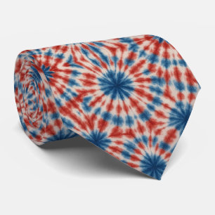 Patriottisch Psychedelisch Tie-Dye Patroon Stropdas