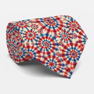 Patriottisch psychedelisch tie-dye patroon stropdas