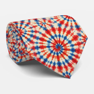 Patriottisch psychedelisch tie-dye patroon stropdas