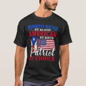 Patriottisch Puerto Ricaans bloed van Amerikaanse T-shirt (Voorkant)