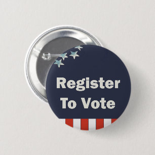 Patriottisch register om te stemmen ronde button 5,7 cm
