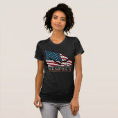 Patriottisch respect voor Bald Eagle en vlag van d T-shirt (Voorkant volledig)
