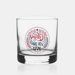 Patriottisch Retro Feestdesign Whisky Glas