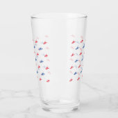 Patriottisch rood-blauw-kreeftpatroon glas (Links)