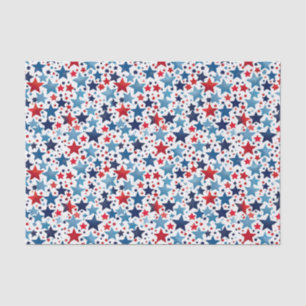Patriottisch rood & blauw sterren weefsel papier