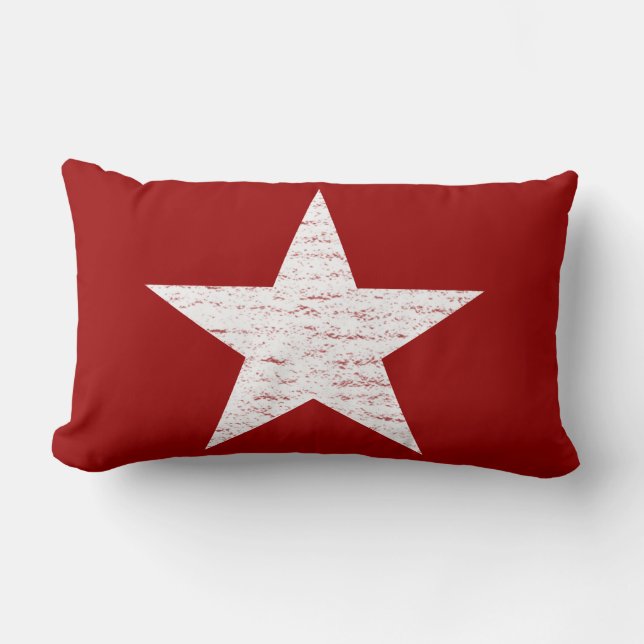 Patriottisch rood en wit Star-Sierkussen Kussen (Voorkant)