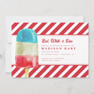 Patriottisch rood wit blauw Baby shower Kaart