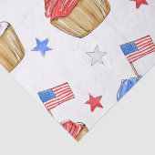 Patriottisch Rood Wit Blauw Cupcake Vlag Ster Tissuepapier (Detail)