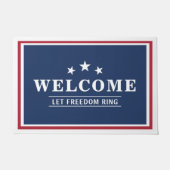 Patriottisch rood wit blauw gepersonaliseerd welko deurmat (Voorkant)