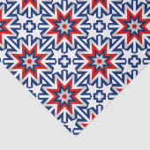Patriottisch rood wit blauw grafisch patroon tissuepapier (Detail)