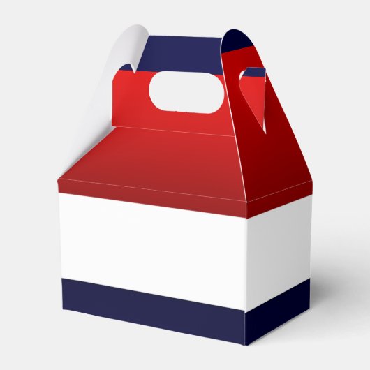 Patriottisch Rood Wit & Blauw Hedendaags ontwerp Bedankdoosjes (Achterkant)