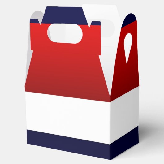 Patriottisch Rood Wit & Blauw Hedendaags ontwerp Bedankdoosjes (Geopend)