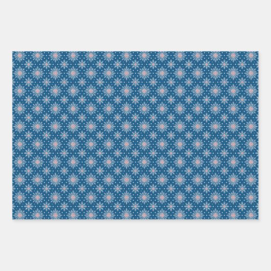 Patriottisch Rood Wit Blauw Kerst Sneeuwvlok Wrap Inpakpapier Vel (Voorkant 3)