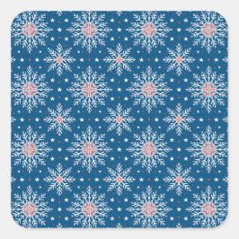 Patriottisch Rood Wit Blauw Kerst Sneeuwvlok Zeeho Vierkante Sticker