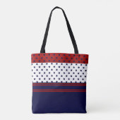 Patriottisch Rood Wit & Blauw Ontwerp Draagtas (Achterkant)