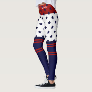 Patriottisch Rood Wit & Blauw Ontwerp Leggings