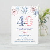 Patriottisch Rood Wit Blauw Plezier 40e Verjaardag Kaart (Staand voorkant)