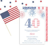 Patriottisch Rood Wit Blauw Plezier 40e Verjaardag Kaart